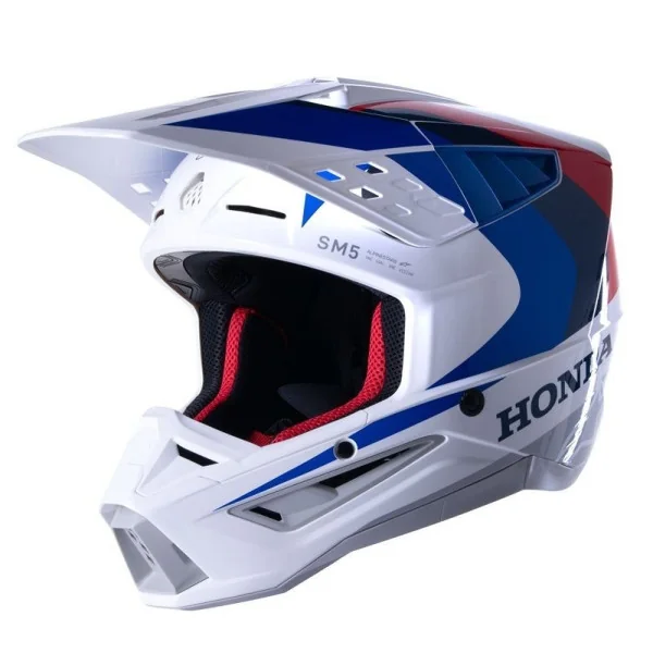 Casco Alpinestars Honda S-M5 Blanco Azul Rojo Glossy |8308023-2217|