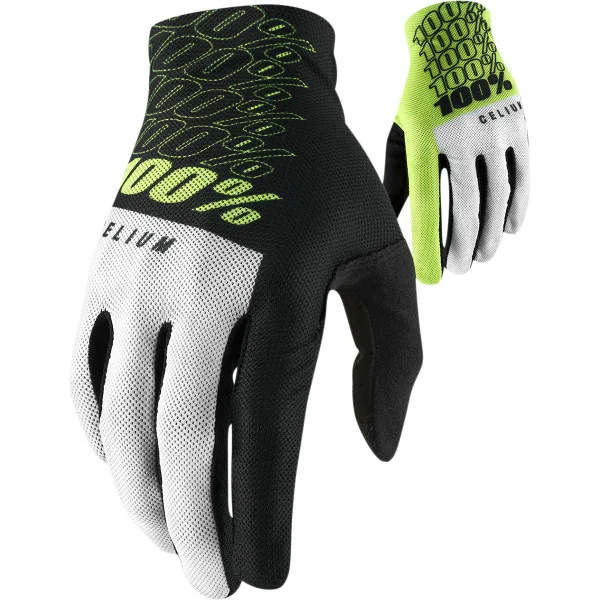 Guantes 100% Celium Negro Blanco Amarillo Fluor |33600080|