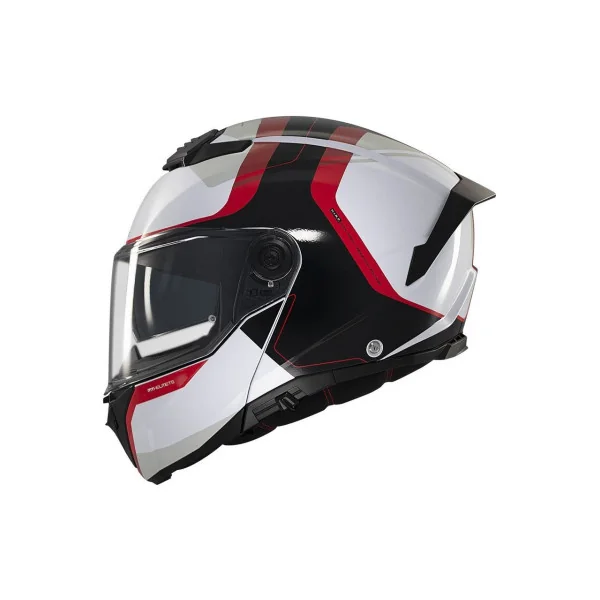 Casco MT Atom 2 Sv Emalla B0 Blanco Negro Rojo Mate |1335B23102|