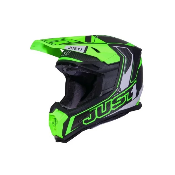Casco Just1 J-22 Carbono Verde Fluor Negro |6060010145005|