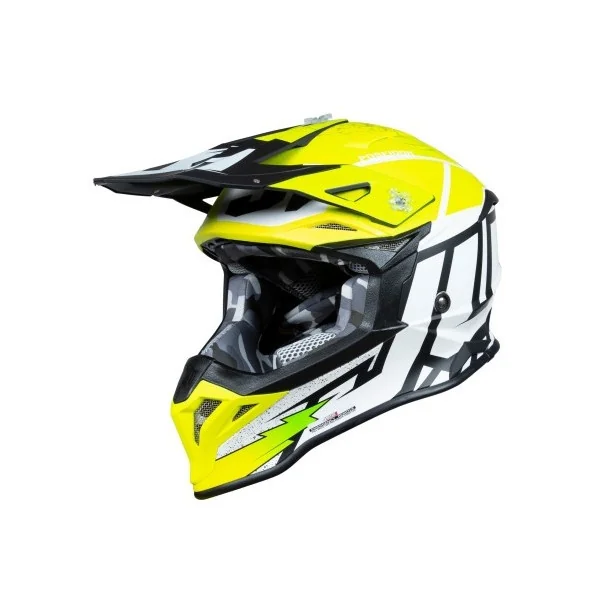 Casco Just1 J-39 Poseidon Negro Amarillo Fluor Blanco |6060040294006|