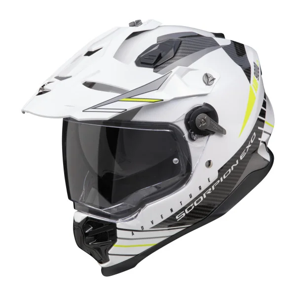 Casco Scorpion Adf-9000 Air Feat Blanco Negro Amarillo Fluor |184-472-346|