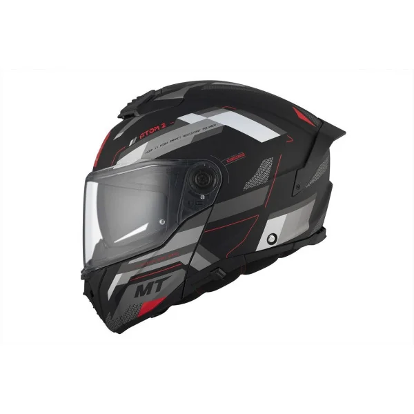 Casco MT Atom 2 Sv Bast D5 Negro Gris Rojo Mate |1335A25251|