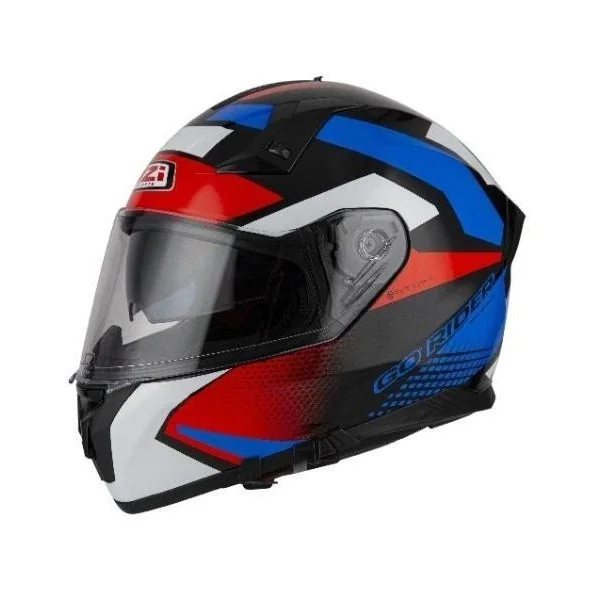 Casco Nzi Go Rider Quadri Negro Rojo Azul Brillo |150336A415|