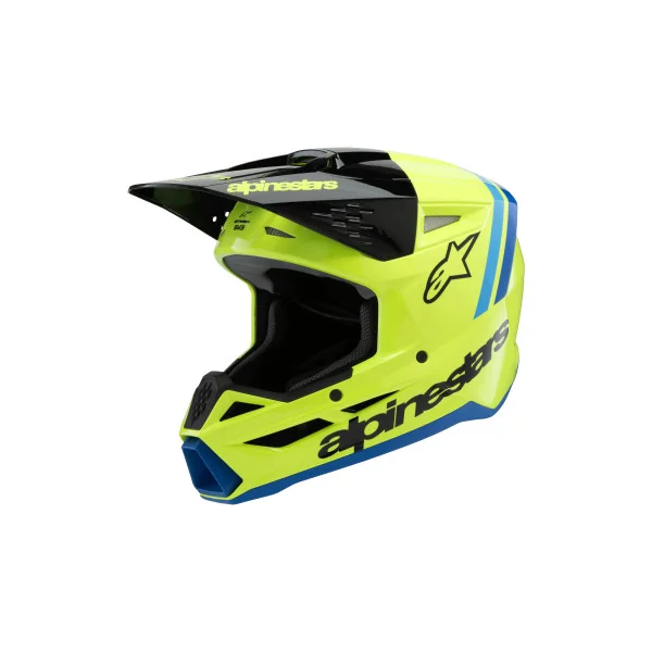Casco Alpinestars Sm3 Infantil Radium Amarillo Negro Azul Brillo |8301925-5017|