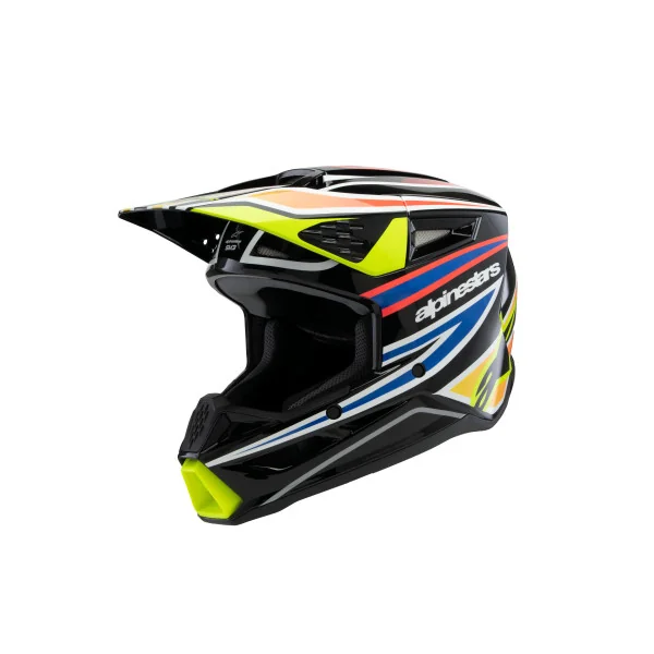 Casco Alpinestars Sm3 Infantil Wurx Negro Amarillo Azul Rojo Brillo |8302125-157