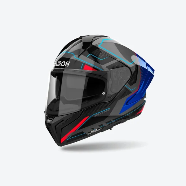 Casco Airoh Matryx Rocket Azul Rojo Brillo |MXRK18|