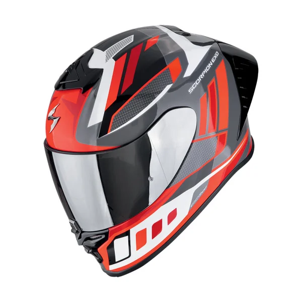 Casco Scorpion Exo-R1 Evo II Air Vital Gris Blanco Rojo |111-503-367|