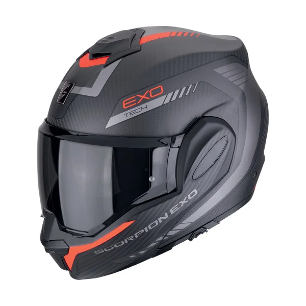 Casco Scorpion Exo-Tech Evo Carbon Cosy Negro Mate Rojo |118-475-24|