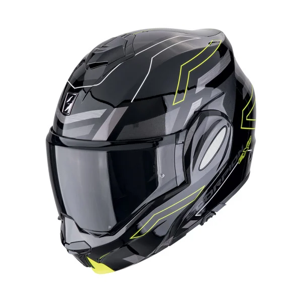 Casco Scorpion Exo-Tech Evo Conquer Negro Amarillo Fluo |118-487-141|
