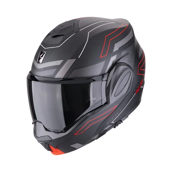 Casco Scorpion Exo-Tech Evo Conquer Negro Mate Rojo |118-487-24|