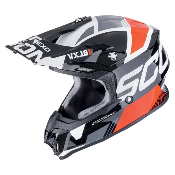 Casco Scorpion Vx-16 Evo Air Analog Negro Rojo |146-475-24|