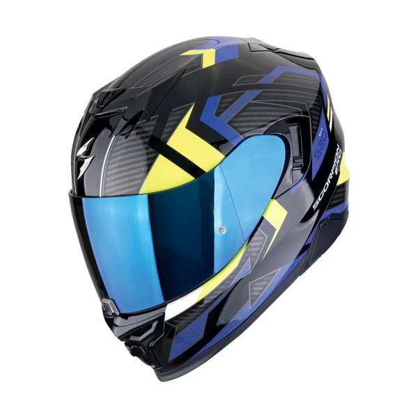 Casco Scorpion Exo-520 Evo Air Sensus Negro Azul Amarillo Fluor |172-500-191|