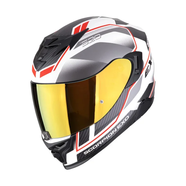 Casco Scorpion Exo-520 Evo Air Lena Blanco Mate Plata Rojo |172-499-310|