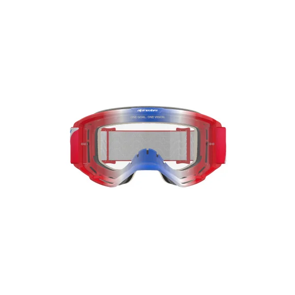 Máscara Alpinestars Vision 5 Corp Rojo Blanco Azul Transparente |5101725-3133|
