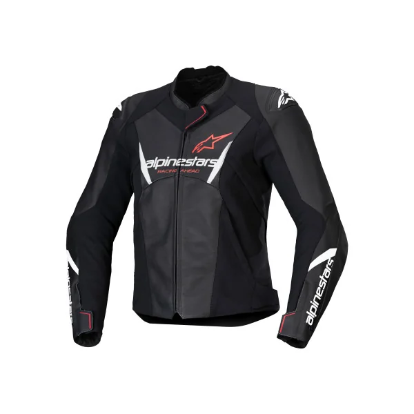 Chaqueta Alpinestars Mujer Faster V3 Leather Negro Blanco Fluor Coral |3113625-1