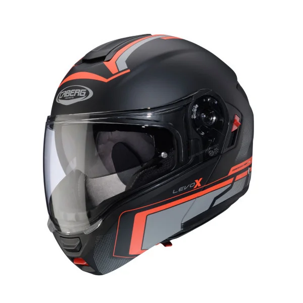 Casco Caberg Levo X Elite Negro Gris Rojo Fluor |C0GF60L7|