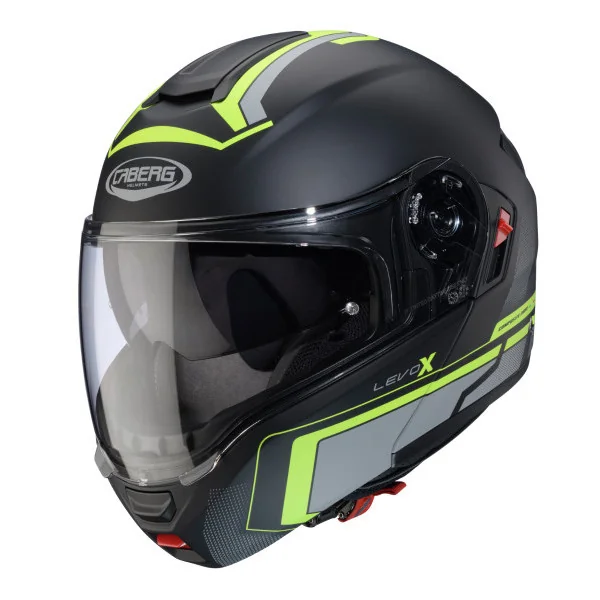 Casco Caberg Levo X Elite Negro Gris Amarillo Fluor |C0GF60L6|