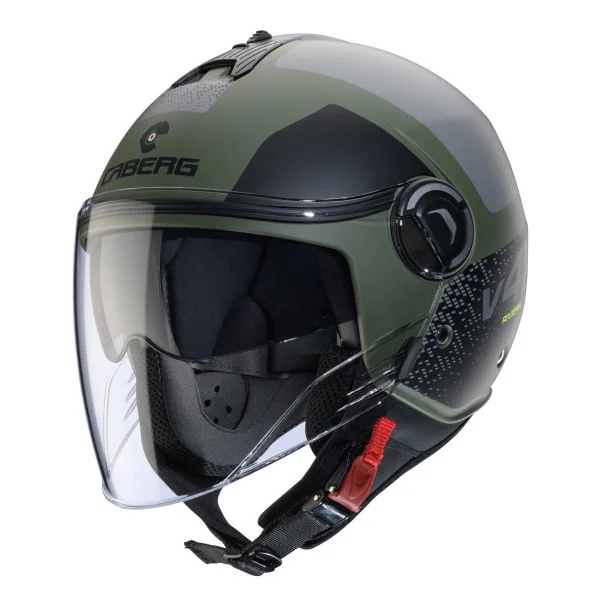 Casco Caberg Riviera V4X Alpha Verde Militar Mate Negro Gris |C6HE60O6|