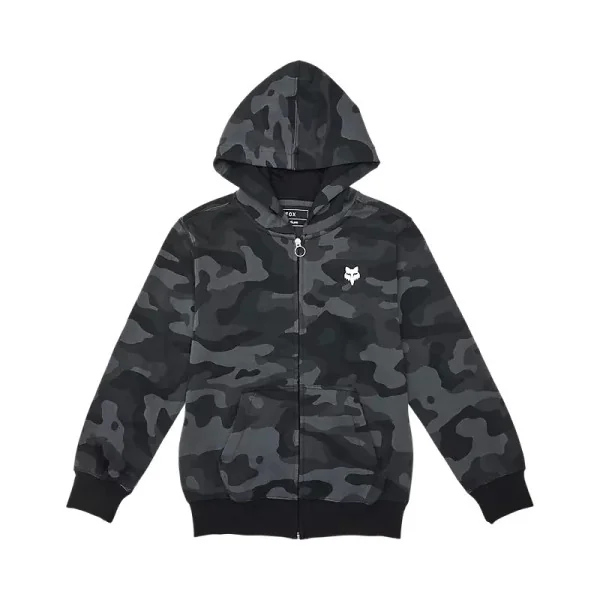 Sudadera Fox Infantil Con Capucha Y Cremallera Head Camo Negro