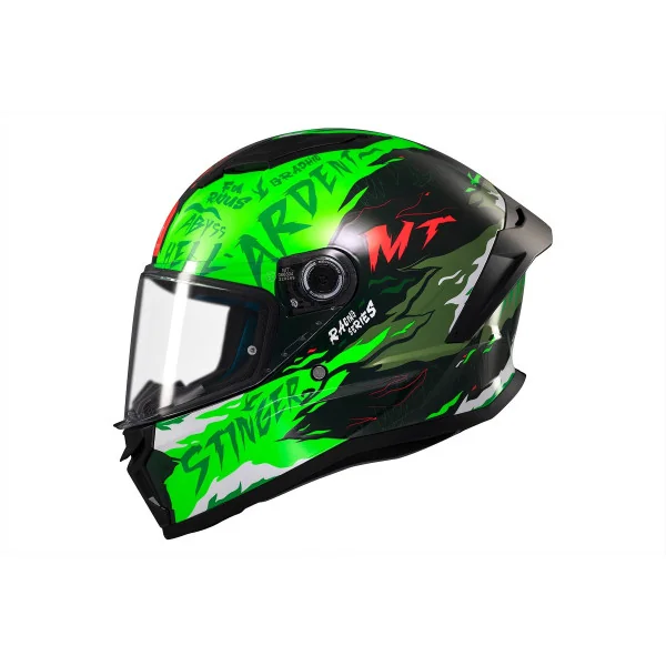 Casco Mt Stinger 2 Ardent C6 Negro Verde Fluor Brillo |1334B702611|