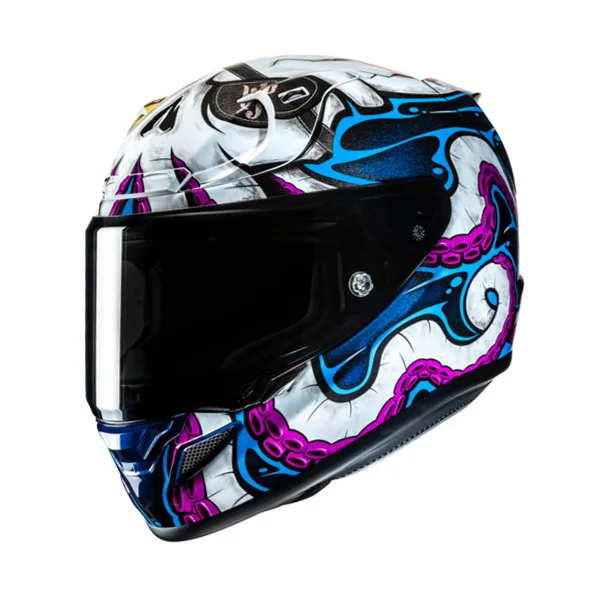 Casco Hjc Rpha12 Kraken Blanco Azul Violeta |12992805|