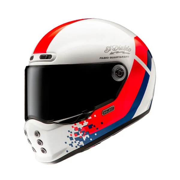 Casco Hjc V10 Fq20 Retro Blanco Rojo Azul |10462106|