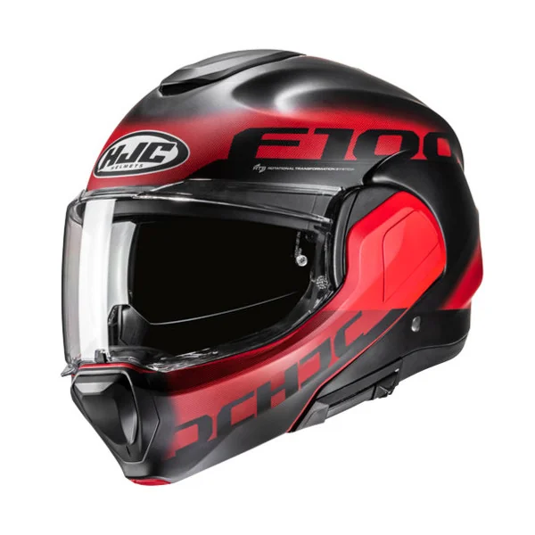 Casco Hjc F100 Hetal Negro Rojo |18937106|