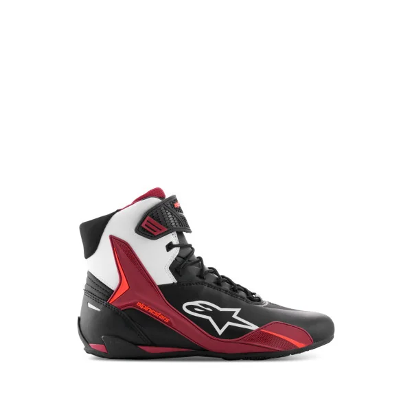 Zapatillas Alpinestars Faster-4 Negro Blanco Rojo Oscuro |2510425-1299|