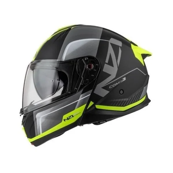 Casco Nzi Combi 3 Duo Orbe Negro Antracita Amarillo Mate