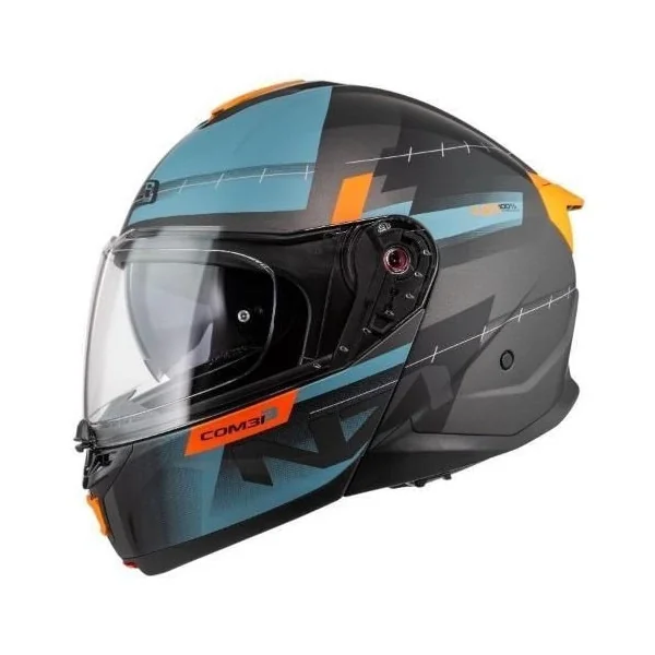 Casco Nzi Combi 3 Duo Metric Antracita Azul Naranja Mate
