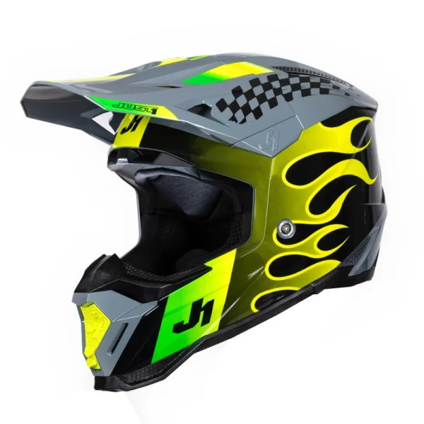 Casco Just1 J-40 Sixties Amarillo Negro Gris |6060170131003|
