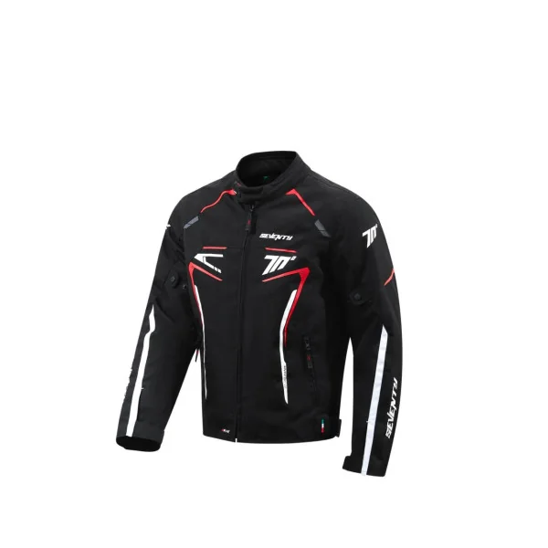 Chaqueta Seventy Sd-Jr65 Piston Negro Rojo Blanco |SD21065144|